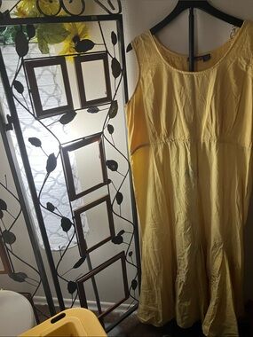 Elegant Yellow Sleeveless Dress by Phoal 100% cotton